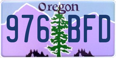 OR license plate 976BFD