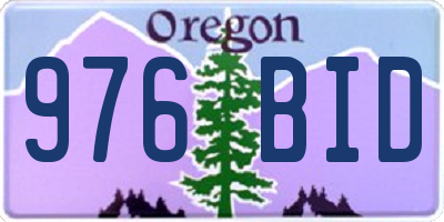 OR license plate 976BID