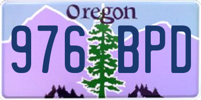 OR license plate 976BPD