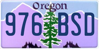 OR license plate 976BSD