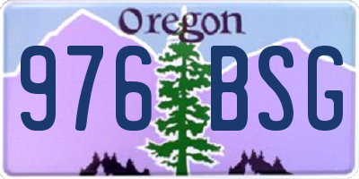 OR license plate 976BSG