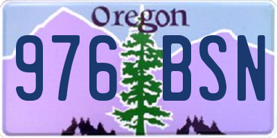 OR license plate 976BSN