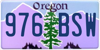 OR license plate 976BSW