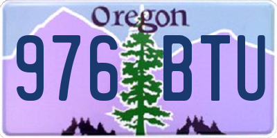 OR license plate 976BTU