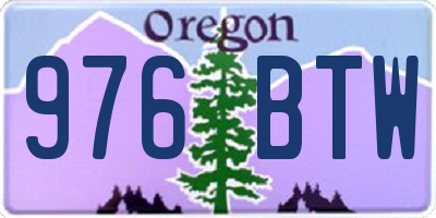 OR license plate 976BTW