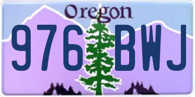 OR license plate 976BWJ