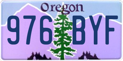 OR license plate 976BYF