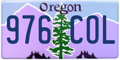 OR license plate 976COL
