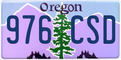 OR license plate 976CSD