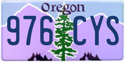 OR license plate 976CYS