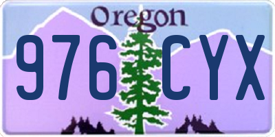OR license plate 976CYX