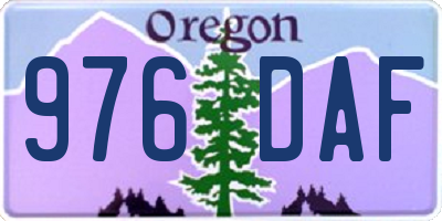 OR license plate 976DAF