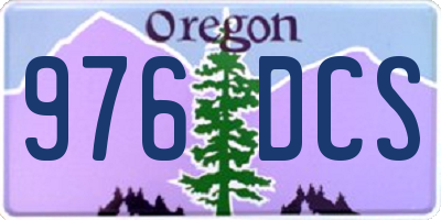 OR license plate 976DCS