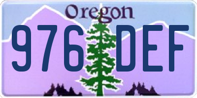 OR license plate 976DEF