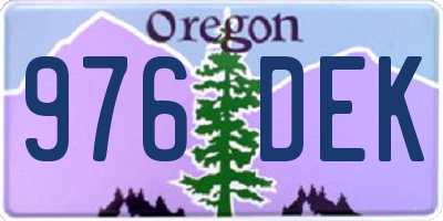 OR license plate 976DEK