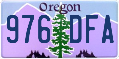 OR license plate 976DFA