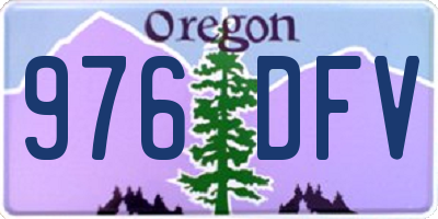 OR license plate 976DFV