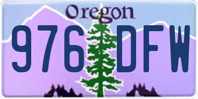OR license plate 976DFW