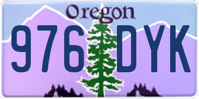OR license plate 976DYK