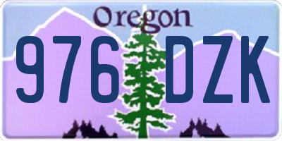 OR license plate 976DZK