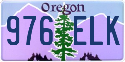 OR license plate 976ELK