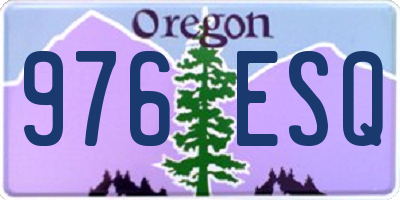 OR license plate 976ESQ