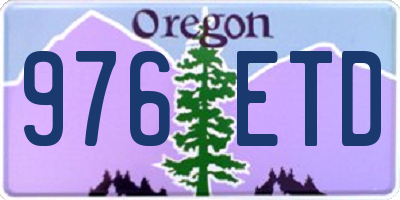 OR license plate 976ETD
