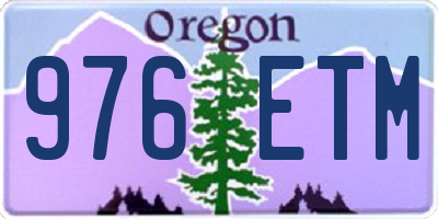 OR license plate 976ETM
