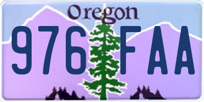 OR license plate 976FAA