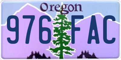 OR license plate 976FAC