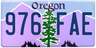 OR license plate 976FAE