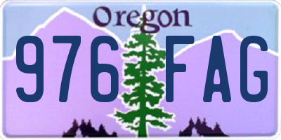 OR license plate 976FAG