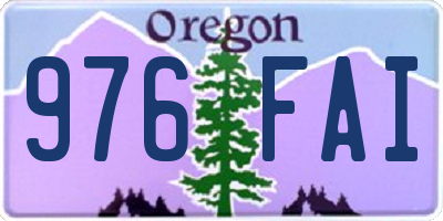 OR license plate 976FAI