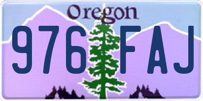 OR license plate 976FAJ