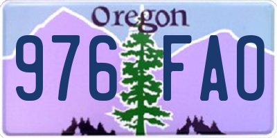 OR license plate 976FAO
