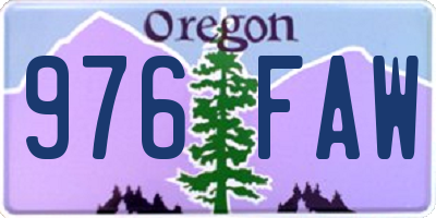 OR license plate 976FAW