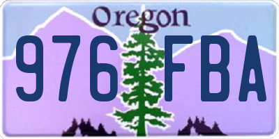OR license plate 976FBA