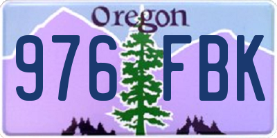 OR license plate 976FBK