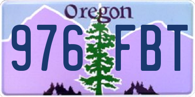 OR license plate 976FBT