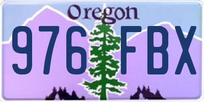 OR license plate 976FBX