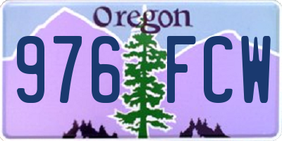 OR license plate 976FCW