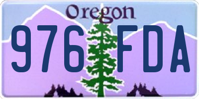 OR license plate 976FDA
