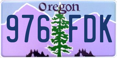OR license plate 976FDK