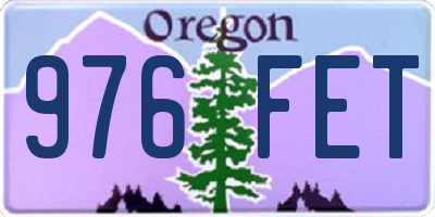 OR license plate 976FET