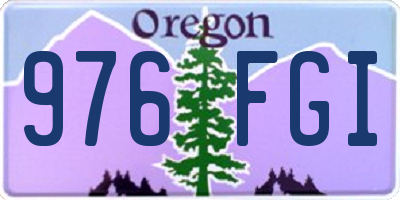 OR license plate 976FGI