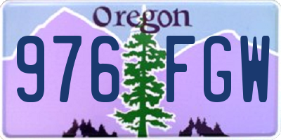 OR license plate 976FGW