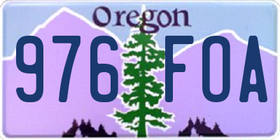 OR license plate 976FOA
