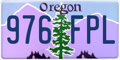 OR license plate 976FPL