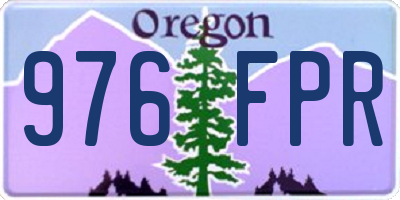 OR license plate 976FPR