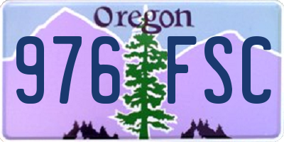 OR license plate 976FSC